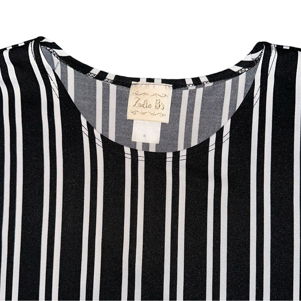 Zadie B’s | Black and White Striped Maxi Layering Dress Medium